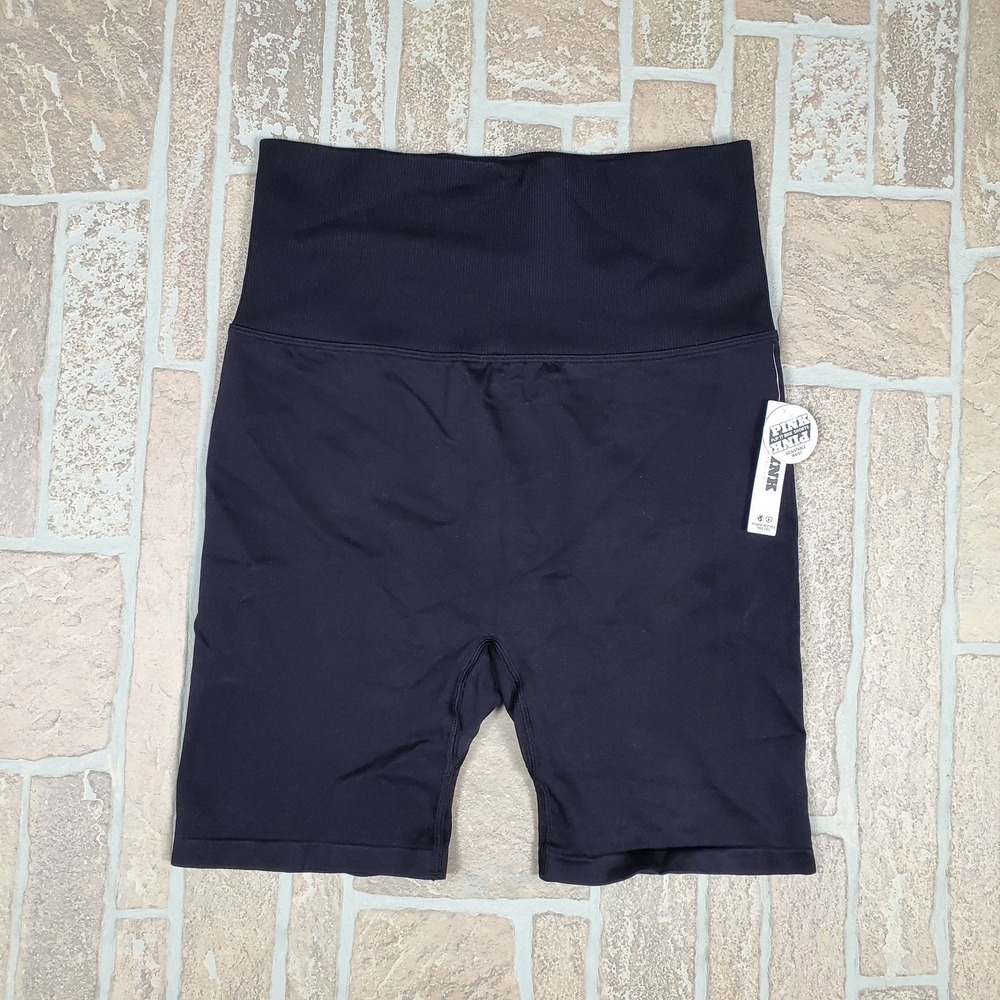 VS PINK Flip It Bike Shorts‎ Black Seamless High Waist Athletic Small NWT